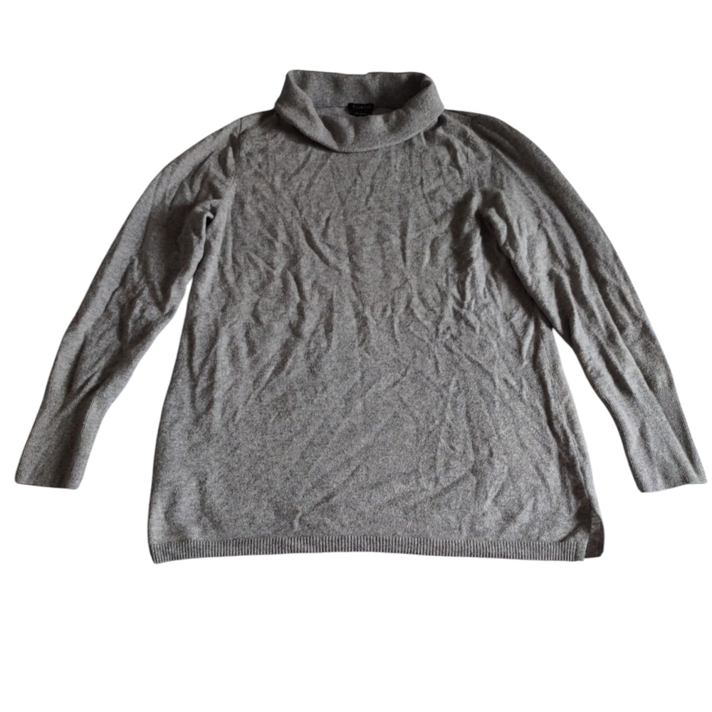 Talbot's Size Large Grey Pure Cashmere Turtleneck Sweater